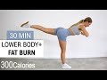 30 Min Lower Body HIIT   Fat Burn | Tone your thighs, booty & burn calories, No Repeat, No Equipment