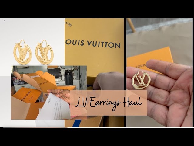 NEW Louis Vuitton Macro LV Earrings Unboxing & Try-On 