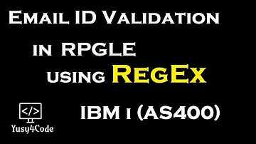 Email Validation using RegEx in RPGLE | yusy4code
