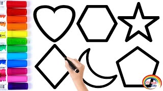 Shapes learning for kids and toddlers | Shapes and colors | new Shapes drawing | how to draw shapes