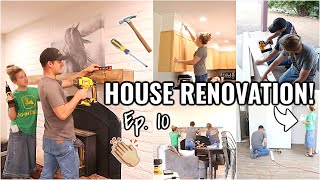 FAUX FIREPLACE MANTLE!!?? | MAJOR RENOVATION OF OUR ARIZONA FIXER UPPER Episode 10