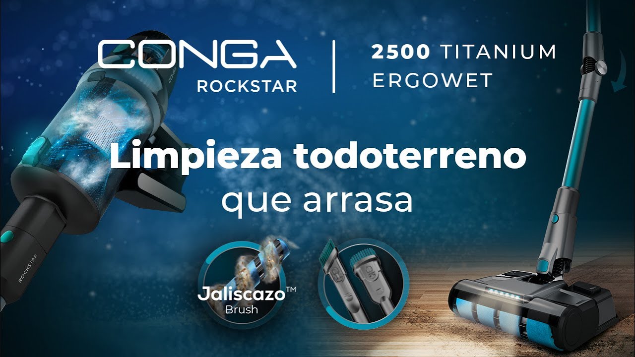 Cecotec Conga Rockstar 1700 Titanium ErgoWet Aspirador Escoba/Mano