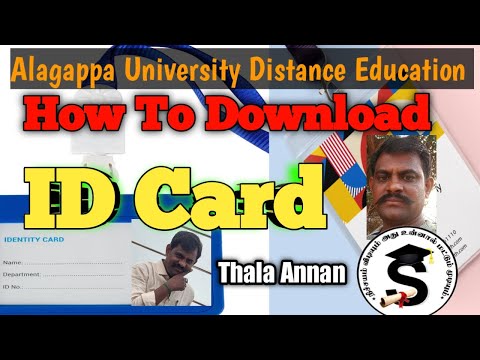 ID CARD Download | How To Download ID Card | Alagappa University Distance Education @Thala Annan