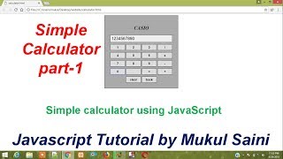 Simple Calculator using Javascript part-1 | Design the calculator