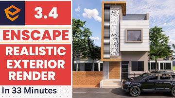 Enscape 3.4 Realistic Exterior Render Tutorial || Enscape For Sketchup Tutorial
