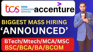 🔴TCS & Accenture Biggest official Mass Hiring | BE/Btech/MTech/MSC/MCA/B.Sc., BCA, BBA, B.A, B.Com