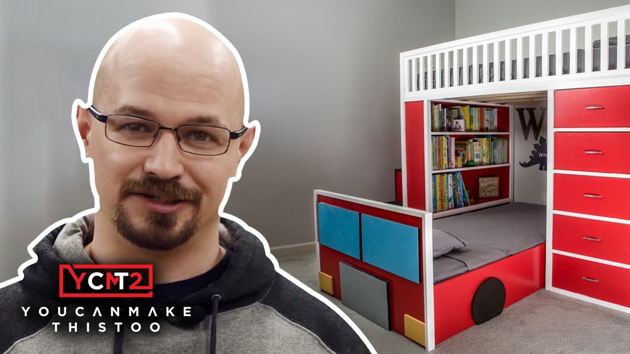 Build Firetruck Bunk Beds With Stairs, Diy Fire Truck Bunk Bed