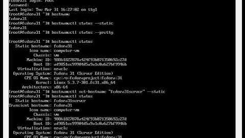 Fedora 31 Server Hostname