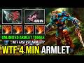 WTF 4 MIN ARMLET Unlimited Toggle Max HP Regen Raid Boss Hard Carry Huskar Dota 2