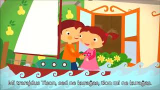 Által mennék én a Tiszán ladikon – Esperanto-subtekstoj