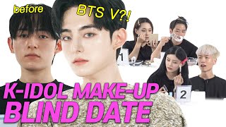 Get scouted on the streets! Transformed into BTS V in Boy Idol Cover Makeup Blind Date [Look Date]