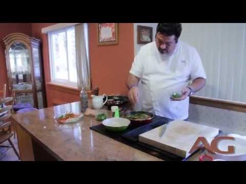 Chef Alex Garcia prepares Chicken Ropa Vieja