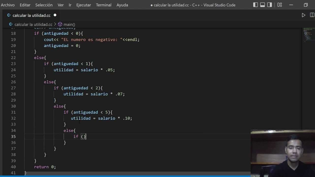 Calcular la utilidad que un trabajador recibe en el reparto anual de  utilidades en c++ - YouTube