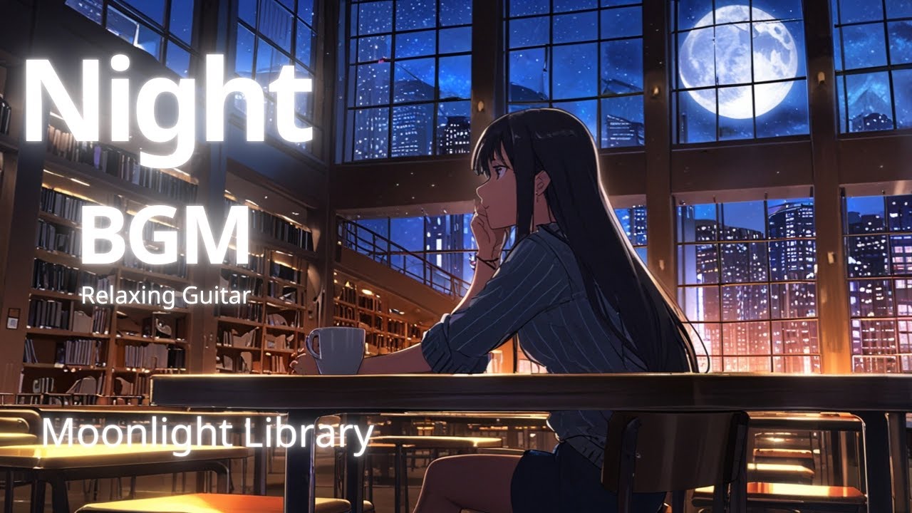 Moonlight Library Moonlight Library Café | 夜の図書館と月明かり【癒し系BGM / Relaxing Music】 - YouTube