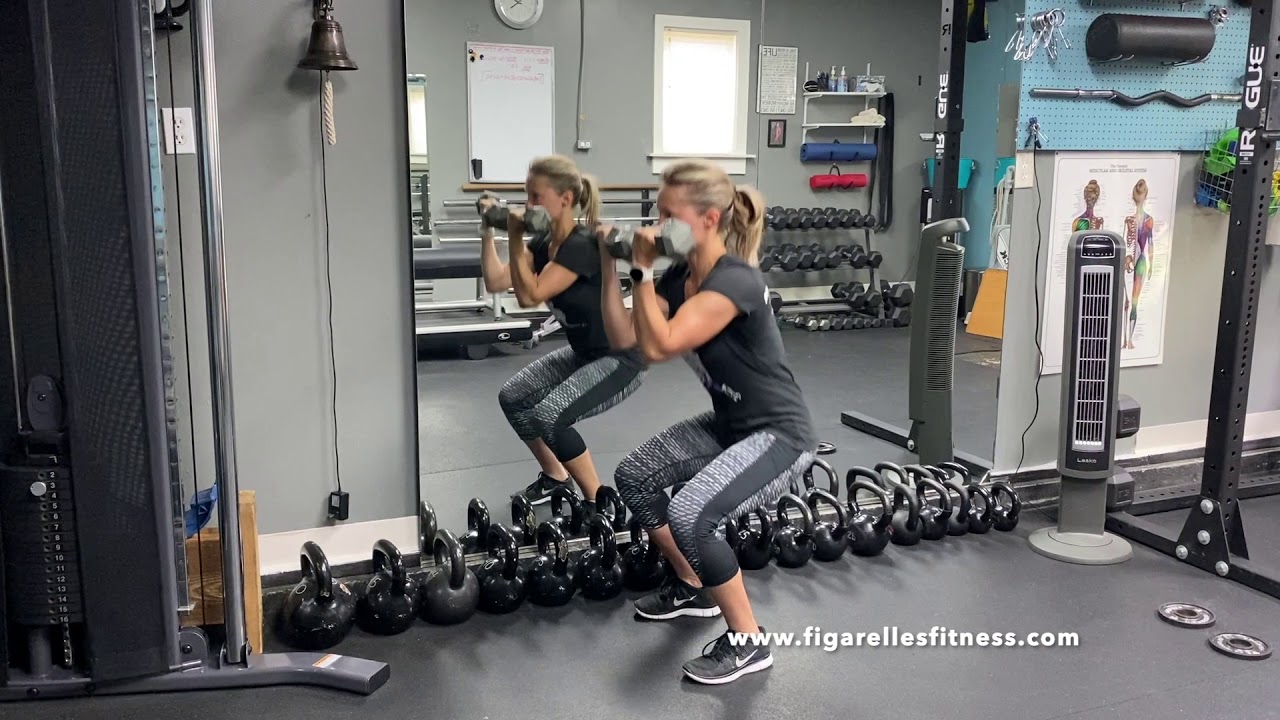 Isometric Front Curled Dumbbell Squat - YouTube
