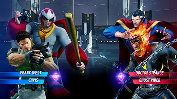 Frank West & Chris vs Dr Strange & Ghost Rider (Very Hard) - Marvel vs Capcom | 4K UHD Gameplay