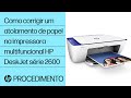 Como corrigir um atolamento de papel na impressora multifuncional HP DeskJet série 2600