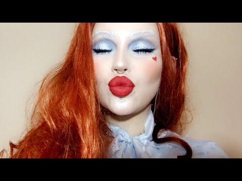 pidgin doll makeup blue eyeshadow red lips - YouTube