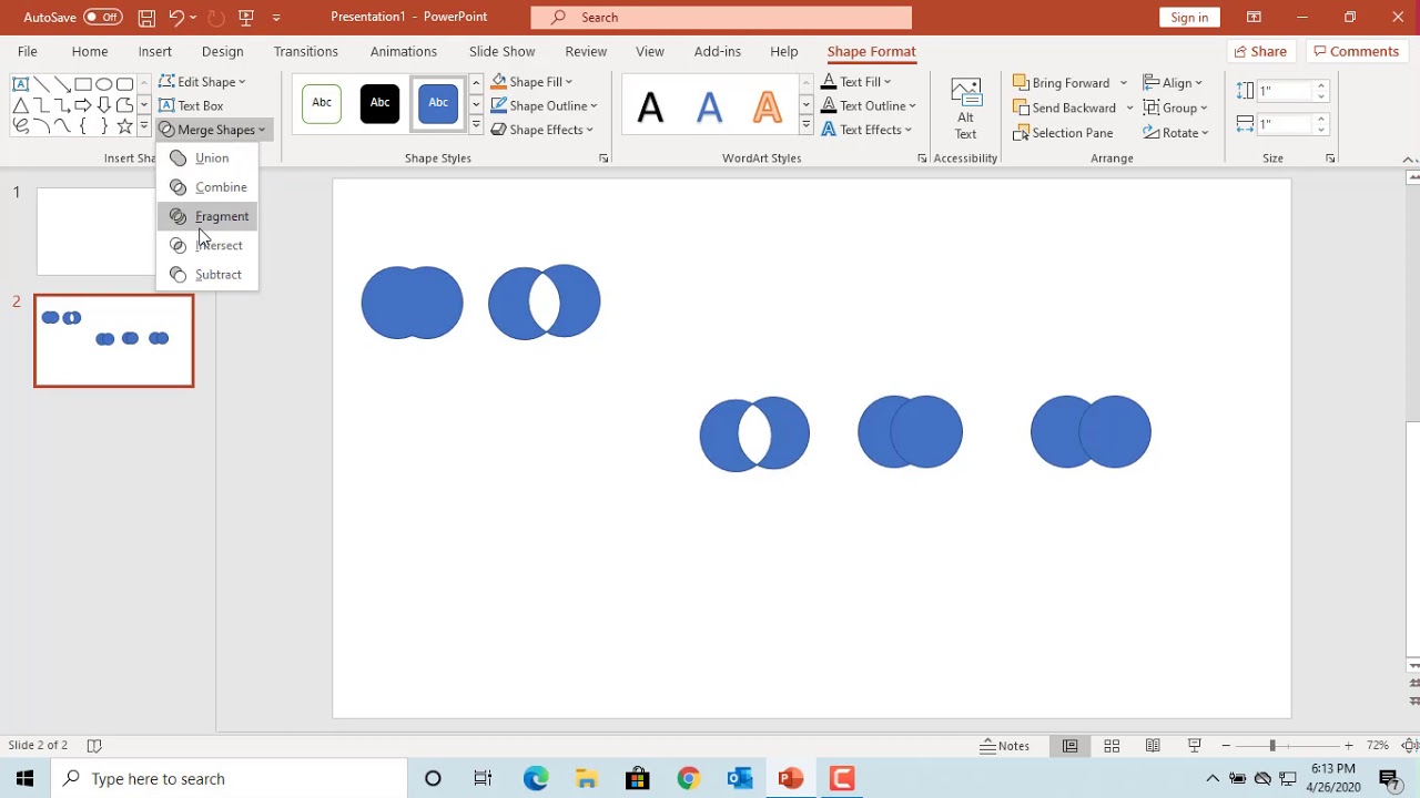 How To Create Your Own Shapes With Merge Shapes In Power Point Office