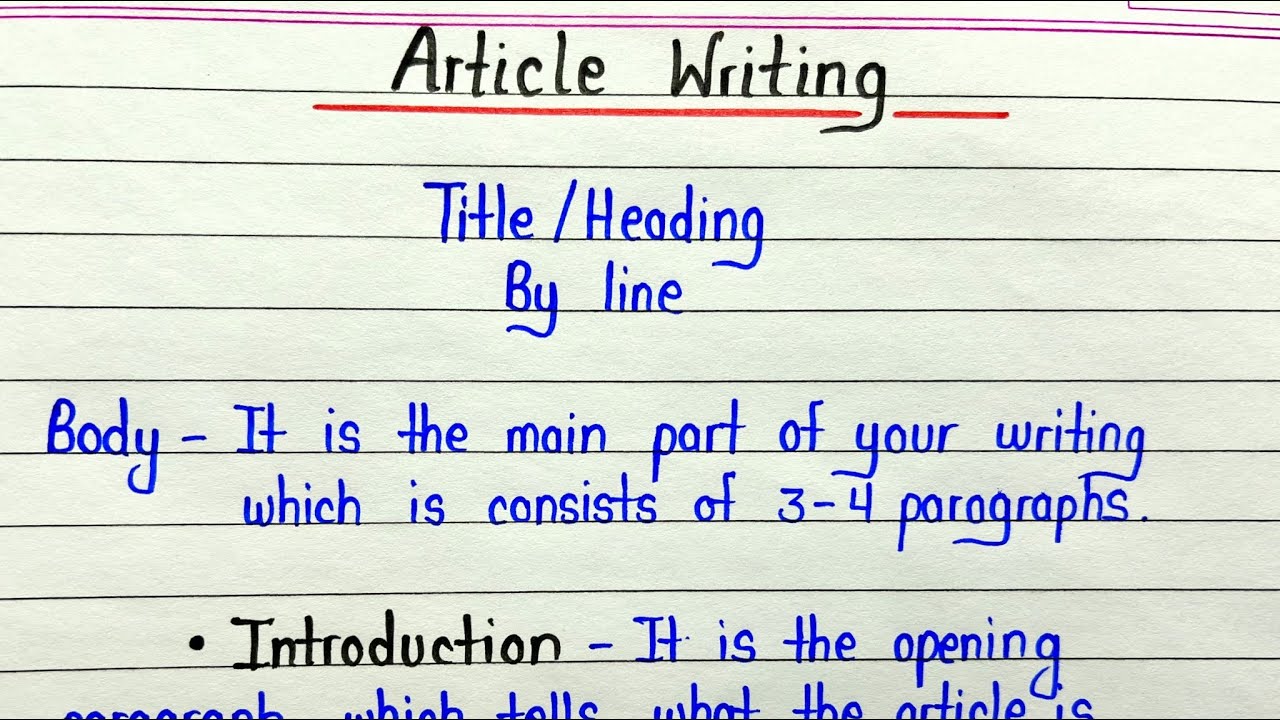 how to write an article in an english exam