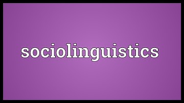 Sociolinguistics Meaning