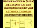Network theorem; compensation theorem and tellegen’s theorem; maximum power transfer theorem proof;