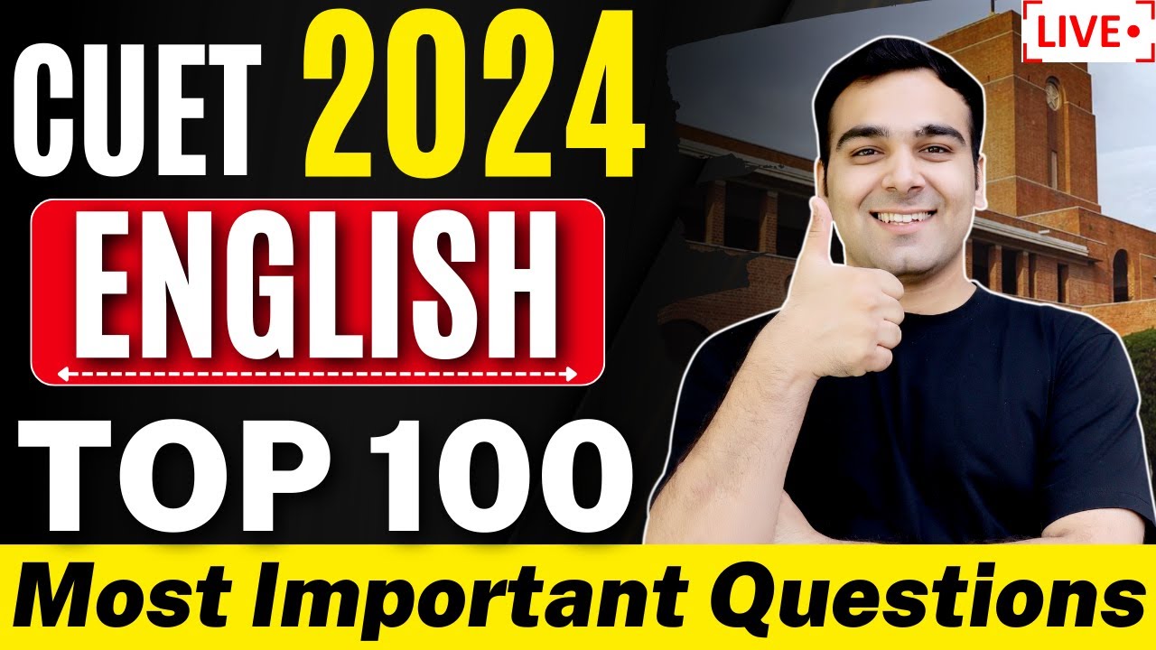 CUET 2024 | English Language - Top 100 Most Important Questions - YouTube