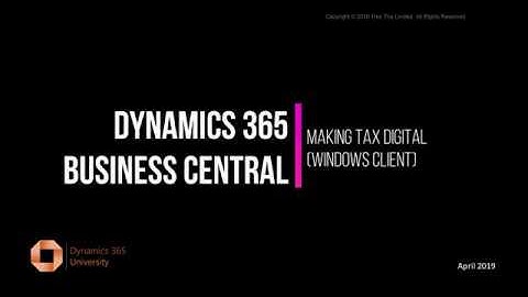 Making Tax Digital for Dynamics 365 Business Central and Dynamics NAV - Windows Client