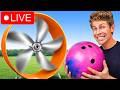 Bowling Ball vs Giant Fan!