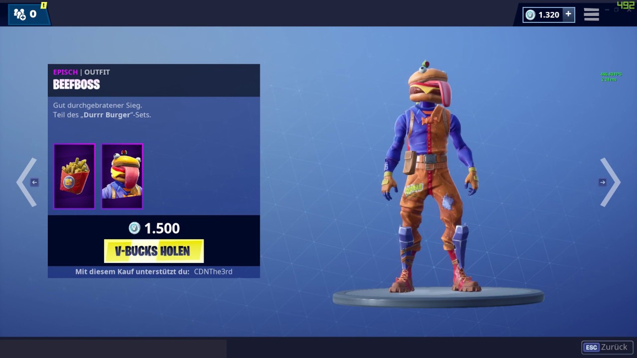 Is Beef Boss Skin 1500 V Bucks | Fortnite Tracker ... - 1280 x 720 jpeg 94kB