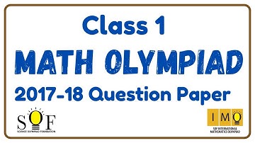 Class 1 Math Olympiad Question Paper 2017-18 | SOF IMO Class 1 Maths Olympiad preparation 2025