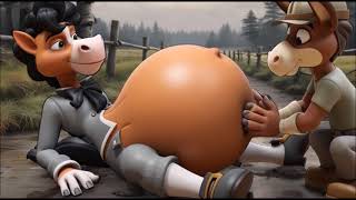 Anthro Montgomery And Spunky  Water Belly Bloat  AI generated