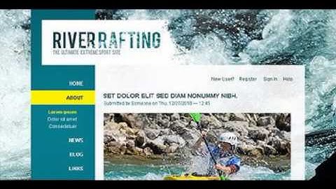 Preview White _ Cyan Rafting Drupal Theme by Mercury TMT