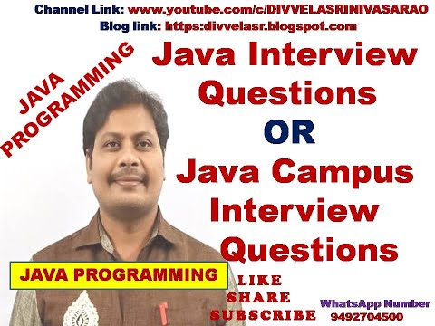 Java Interview Questions and answers  | Java important interview questions | Java lab Viva Questions