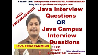 Java Interview Questions and answers  | Java important interview questions | Java lab Viva Questions