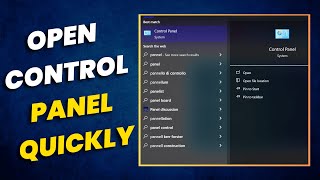 How to access the Windows Control Panel quickly