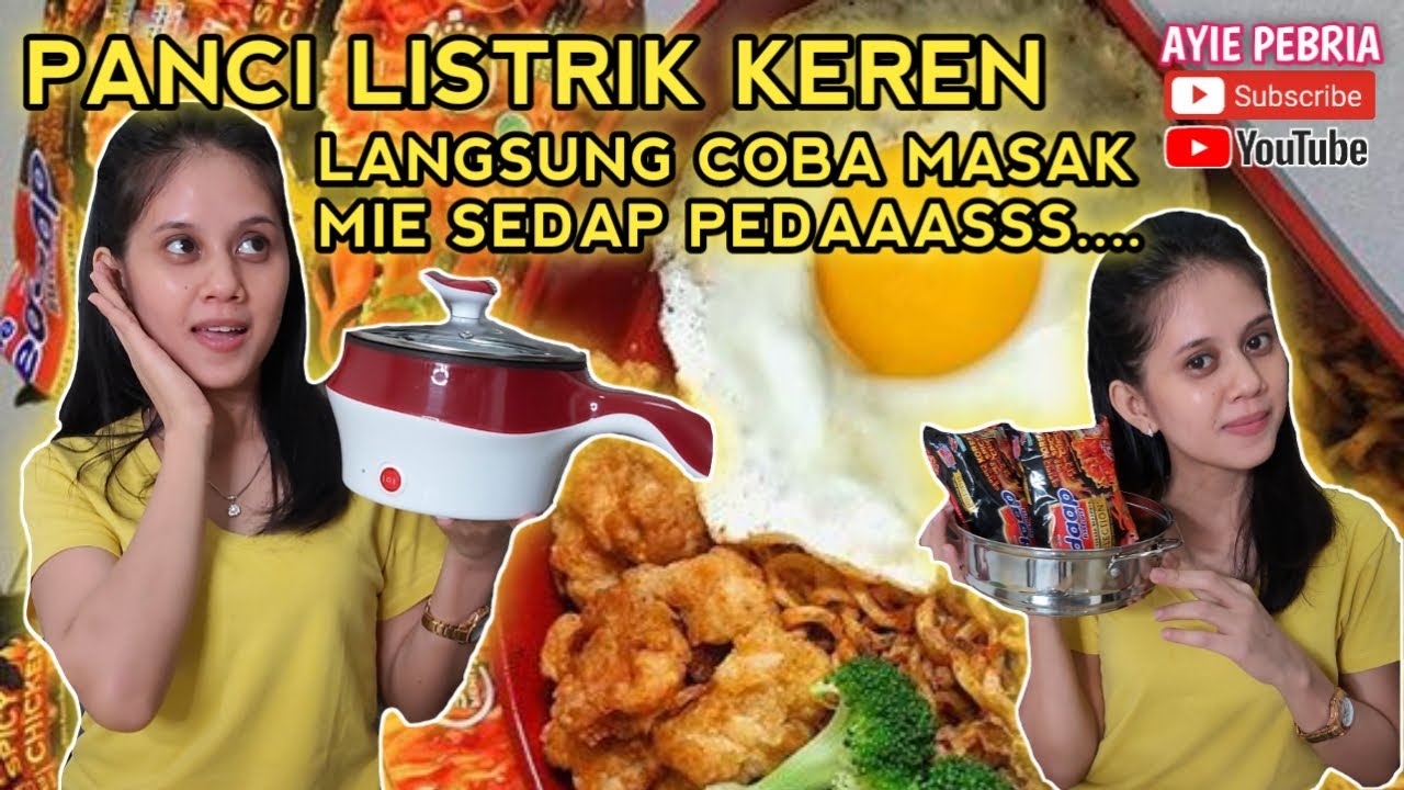 COBAIN PANCI  LISTRIK BUAT MASAK  MIE  SEDAP PEDAS ANAK ANAK 