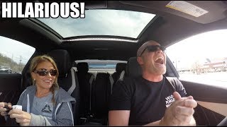 Wife REACTS to 630HP loud Mercedes C63! (She didn't know the camera was on)