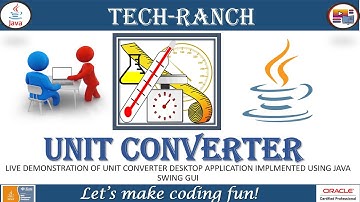 Live demonstration of Unit Converter implemented in Swing GUI API | Practice Project | @TechRanch