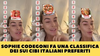 SOPHIE CODEGONI FA UNA CLASSIFICA DEI SUI CIBI ITALIANI PREFERITI