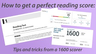 How to get a perfect score on the SAT reading section: tips from a 1600 scorer