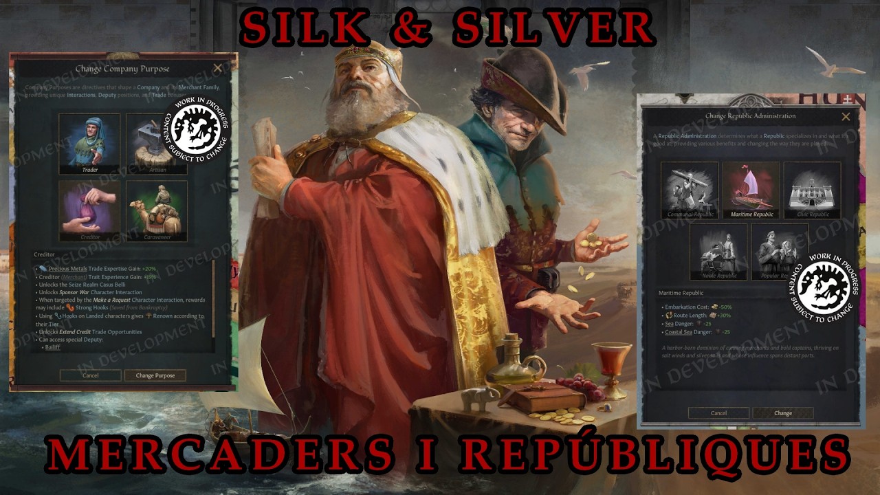 Ara sí! Ho sabem tot sobre mercaders i repúbliques al #CK3 - DLC Silk & Silver