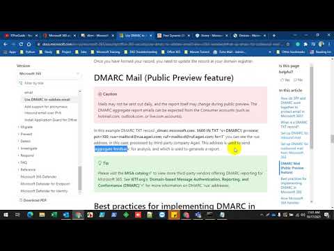 Configure DMARC in office 365