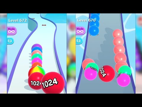 BALL RUN 2048 VS REVERSE BALL RUN 2048. - YouTube