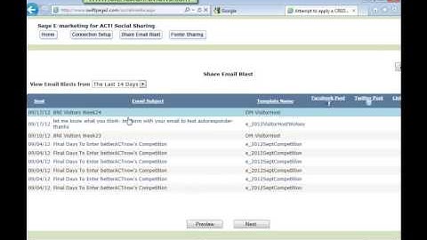 SHow to Use Swiftpage ACT Emarketing Social Sharing Buttons -Viral Marketing- betterACTnow training