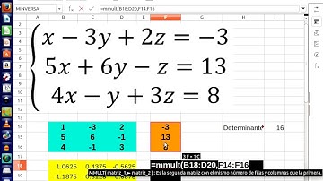 Solucion de sistemas de ecuaciones lineales mediante matrices, en Excel y Matlab/Octave