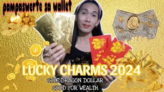 Pampaswerte sa wallet || Lucky Charms 2024 Dragon Year Lucky Gold Dragon Dollar Good for Wealth