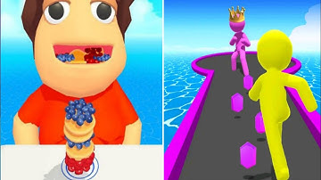 Pancake Run vs Giant Rush - NEW MAX Level - Gameplay Walkthrough (iOS,Android) All Levels Update