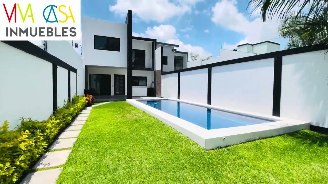 CASA NUEVA EN VENTA AL SUR DE CUERNAVACA CON ALBERCA, JARDÍN Y 6 HABITACIONES