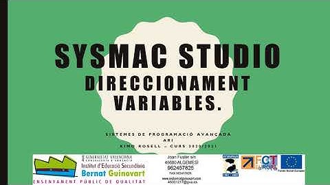 OMRON. SYSMAC STUDIO. Direccionament Variables.